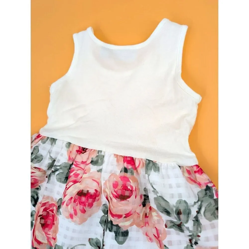 Childrens Place Dress Girl 2T Lace Floral Print Layered Puff Skirt Party Wedding